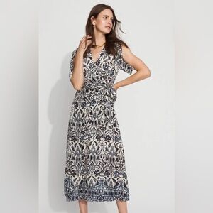 White House Black Market Crepe Side-Tie Midi Dress